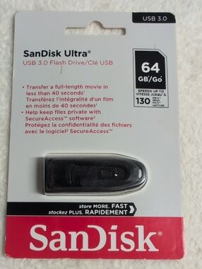 SanDisk Ultra 64GB USB 3.0 Flash Drive - Black